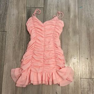 nwot lucy in the sky pink ruffle dress